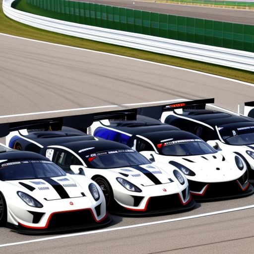 A picture of high-performance cars lined up for a race, representing the importance of racing fuel in motorsports